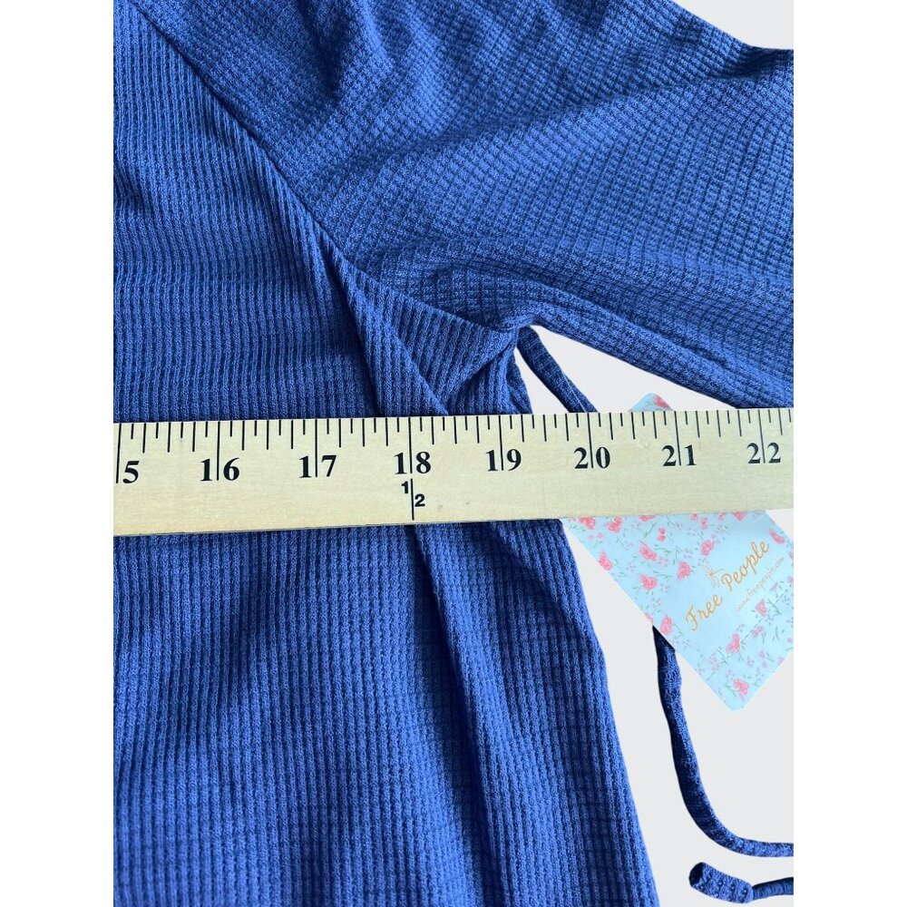 Free People Womens Bondi Thermal Long Sleeve Blouson True Blue Medium - Picture 10 of 16